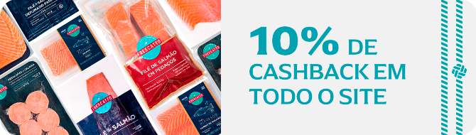 10% de cashback em todo o site